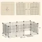 Valla Metálica para Mascotas de 12 Paneles DIY Alfombrilla Impermeable Parque para Cobayas Erizos 120x60x40 cm Negro