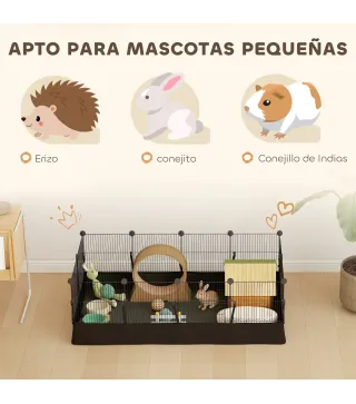 Valla Metálica para Mascotas de 12 Paneles DIY Alfombrilla Impermeable Parque para Cobayas Erizos 120x60x40 cm Negro