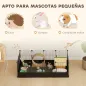 Valla Metálica para Mascotas de 12 Paneles DIY Alfombrilla Impermeable Parque para Cobayas Erizos 120x60x40 cm Negro