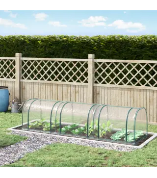 Invernadero de Exterior 350x100x80 cm Invernadero de Jardín con 3 Puertas Enrollables Marco de Acero y para Cultivos Plantas Flo