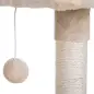 Árbol Rascador para Gatos Centro de Actividad Plataforma Caseta Postes de Sisal Hamaca Bola 50x36x70 cm Beige