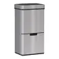 Papelera de Cocina 72L con Sensor Detector de Movimiento Apertura Automático y 3 Compartimentos 42x30x81 cm Gris