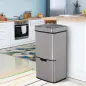 Papelera de Cocina 72L con Sensor Detector de Movimiento Apertura Automático y 3 Compartimentos 42x30x81 cm Gris