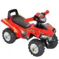 Quad Correpasillos Infantil Coche sin Pedales para Bebé Juguete Andador Estilo Carrera con Bocina Música Luces 60x38x42cm