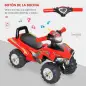 Quad Correpasillos Infantil Coche sin Pedales para Bebé Juguete Andador Estilo Carrera con Bocina Música Luces 60x38x42cm