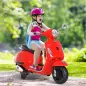 Moto Eléctrica Infantil Coche Triciclo Vespa Scooter Eléctrico a Batería con Luz MP3 USB Bocina para Niños Más de 3 Años Carga 2