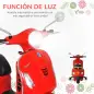 Moto Eléctrica Infantil Coche Triciclo Vespa Scooter Eléctrico a Batería con Luz MP3 USB Bocina para Niños Más de 3 Años Carga 2