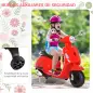 Moto Eléctrica Infantil Coche Triciclo Vespa Scooter Eléctrico a Batería con Luz MP3 USB Bocina para Niños Más de 3 Años Carga 2