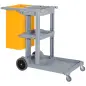 Carro de Limpieza con Bolsa 100L Profesional y Multifuncional para Colectividades Hotel Hostal con 3 Bandejas y 1 Plataforma 121