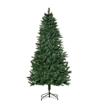 Árbol de Navidad Artificial 180 cm Ignífugo con 724 Ramas con 2 Tipos de Puntas de PVC Base Plegable y Soporte de Acero