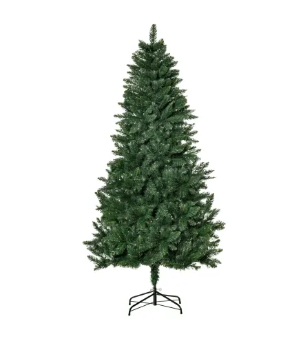 Árbol de Navidad Artificial 180 cm Ignífugo con 724 Ramas con 2 Tipos de Puntas de PVC Base Plegable y Soporte de Acero