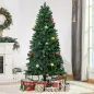 Árbol de Navidad Artificial 180 cm Ignífugo con 724 Ramas con 2 Tipos de Puntas de PVC Base Plegable y Soporte de Acero