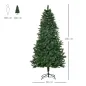 Árbol de Navidad Artificial 180 cm Ignífugo con 724 Ramas con 2 Tipos de Puntas de PVC Base Plegable y Soporte de Acero Decoraci