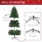 Árbol de Navidad Artificial 180 cm Ignífugo con 724 Ramas con 2 Tipos de Puntas de PVC Base Plegable y Soporte de Acero Decoraci