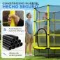Cama Elástica Infantil Ø140 cm para Niños de 3-10 Años con Red de Seguridad Carga 50 kg para Interior Exterior Amarillo