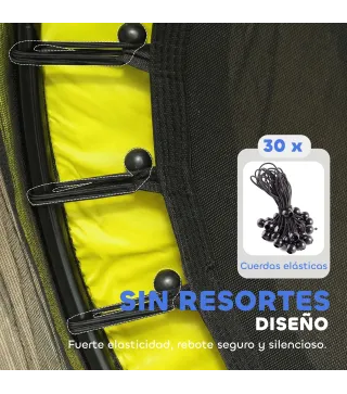 Cama Elástica Infantil Ø140 cm para Niños de 3-10 Años con Red de Seguridad Carga 50 kg para Interior Exterior Amarillo