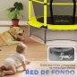 Cama Elástica Infantil Ø140 cm para Niños de 3-10 Años con Red de Seguridad Carga 50 kg para Interior Exterior Amarillo