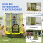Cama Elástica Infantil Ø140 cm para Niños de 3-10 Años con Red de Seguridad Carga 50 kg para Interior Exterior Amarillo