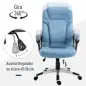 Silla de Oficina Giratoria Silla de Escritorio Ergonómica con Altura Ajustable Reposabrazos y Respaldo Alto Tapizado en Lino Rue