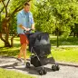 Carrito para Perros con Toldo Ajustable Cesta de Almacenaje y Ruedas con Freno Tela Oxford 77x45x99,5 cm Negro