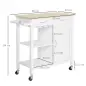 Carro de Cocina Carrito de Servir Multiusos Estantería Carrito Auxiliar con Ruedas para Baño Dormitorio con Estante Cajón Armari