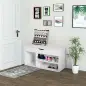 Banco Zapatero con Asiento Zapatero de Entrada Recibidor Moderno con Cajón Estantes Abiertos y 1 Cojín para Pasillo 80x30x47cm