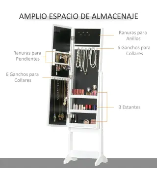 Joyero de Pie con Espejo