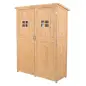 Armario de Madera para Exterior para Herramientas de Jardinería con Doble Puerta y Estantes 127,5x50x164 cm Natural