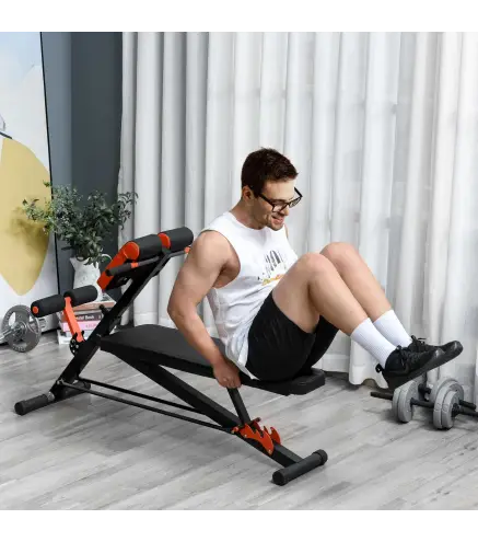 Banco de Pesas Multifuncional Banquillo de Gimnasio Completo Respaldo Inclinable en 3 Posiciones 64x146x73,5-85 cm Negro