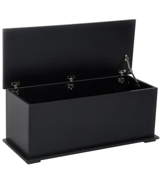 Arcón de Almacenamiento con Tapa Carga Máx. 120 kg para Dormitorio Salón 100x40x40 cm Negro