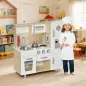 Cocina de Juguete de Madera con Fregadero Cocina de Inducción y Microondas Simulados con Accesorios Incluidos Cocina Inf