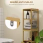 Armario Alto para Baño con 3 Estantes y 2 Cajones de Bambú Estilo Moderno 30x30x144,3 cm Natural
