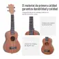 Ukelele Soprano para Principiantes con 4 Cuerdas de Nylon Ajustables Juguete educativo 53x17,5x6,2cm Madera