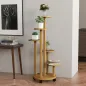 Soporte para Plantas de Bambú con Ruedas de 5 Niveles Estantería Redonda para Plantas para Esquina 33x33x90 cm Natural