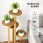 Soporte para Plantas de Bambú con Ruedas de 5 Niveles Estantería Redonda para Plantas para Esquina 33x33x90 cm Natural