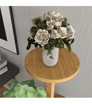 Soporte para Plantas de Bambú con Ruedas de 5 Niveles Estantería Redonda para Plantas para Esquina 33x33x90 cm Natural