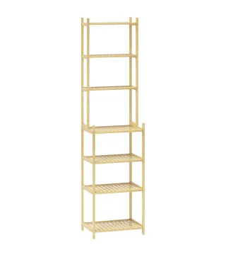 Estantería baño en bambú de 7 niveles para cocina baño sala 44x33x180 cm Madera Natural