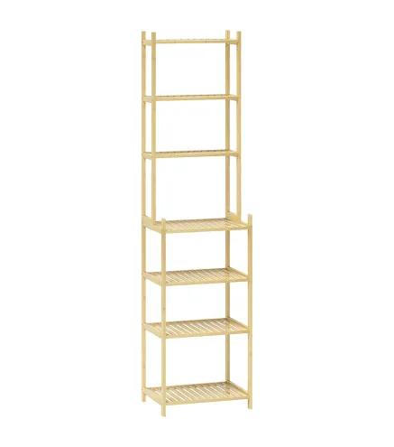 Estantería baño en bambú de 7 niveles para cocina baño sala 44x33x180 cm Madera Natural