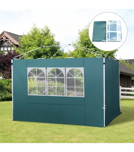 2 Paredes Laterales para Carpas de 3 x 3 m, 300x200 cm, Paredes Laterales de Repuesto para Cenador de Tela Oxford con Ventana, p