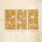 Decoración de Pared de Madera 3D 3 Piezas 40x80 cm Adornos de Pared con Patrón de Hojas Tropicales Madera Natural