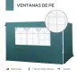 2 Paredes Laterales para Carpas de 3 x 3 m, 300x200 cm, Paredes Laterales de Repuesto para Cenador de Tela Oxford con Ventana, p