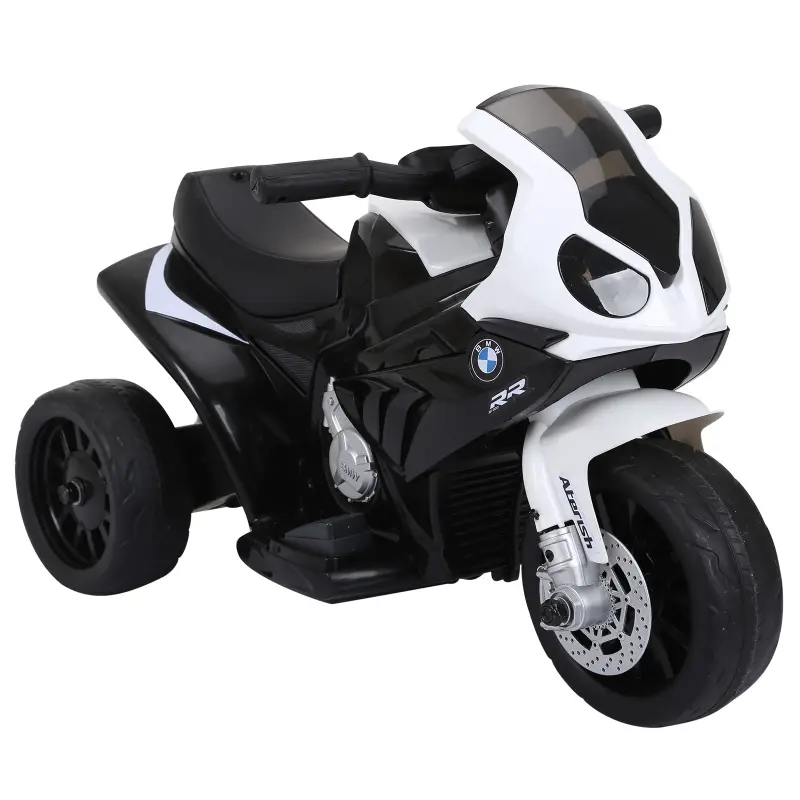 Moto Eléctrica para Niños de 18-36 Meses con Licencia BMW S1000RR con Velocidad 2,5 km/h Carga 20 kg 66x37x44 cm Negro