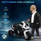 Moto Eléctrica para Niños de 18-36 Meses con Licencia BMW S1000RR con Velocidad 2,5 km/h Carga 20 kg 66x37x44 cm Negro