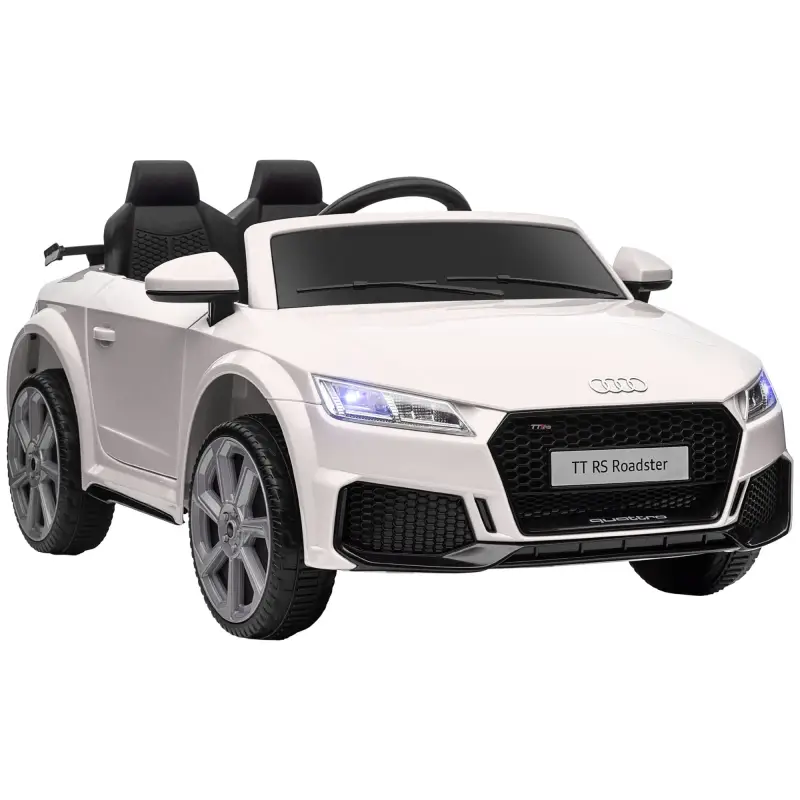 Coche Eléctrico para Niños de 3+ Años Audi TT Eléctrico 12V con Velocidad 3 km/h Mando a Distancia 102x60x44 cm Blanco