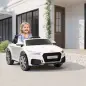 Coche Eléctrico para Niños de 3+ Años Audi TT Eléctrico 12V con Velocidad 3 km/h Mando a Distancia 102x60x44 cm Blanco