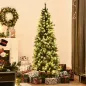 Árbol de Navidad Nevado Artificial 180 cm Árbol de Navidad con 300 Luces LED Blanco Cálido 618 Ramas Ignífugas de Plásti