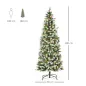 Árbol de Navidad Nevado Artificial 180 cm Árbol de Navidad con 300 Luces LED Blanco Cálido 618 Ramas Ignífugas de Plástico Decor