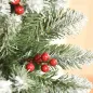 Árbol de Navidad Nevado Artificial 180 cm Árbol de Navidad con 300 Luces LED Blanco Cálido 618 Ramas Ignífugas de Plástico Decor