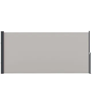 Toldo Lateral Retráctil Pantalla Enrollable Mampara de Privacidad Impermeable y Anti-UV Protege la Privacidad Gris Claro