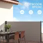 Toldo Lateral Retráctil Pantalla Enrollable Mampara de Privacidad Impermeable y Anti-UV Protege la Privacidad Gris Claro